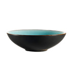 Thumbnail image #1 for CAC China Japanese Style 666-28-BLU Round Ceramic Salad Bowl, 30 oz, 8", Reactive Glaze, Lake Blue 1 Dozen