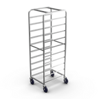Thumbnail image #1 for Winholt Equipment AL-1810B-2LC Mobile Aluminum Medium-Duty End-Load Pan Rack, 12-Tray, Open-Side, 2 Locking Casters