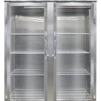 Thumbnail image #1 for Continental Refrigerator 2RNSSPT-GD-SD Pass-Thru Reach-In Refrigerator, Two-Section, Glass Front/Solid Rear Doors, Self-Contained, Stainless Steel