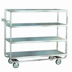 Thumbnail image #1 for Lakeside Manufacturing 760 Open Tray Truck, 4 Shelves, Stainless Steel, 49"W x 21"D, Push Handle