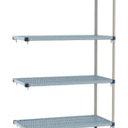 Thumbnail image #1 for Metro MetroMax Q MQ-2148G-74-A4 Louvered Polymer Add-On Shelving Unit, 4-Tier, 21"D x 48"W x 74"H