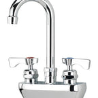 Thumbnail image #5 for Krowne Royal Series 14-400L Commercial Backsplash-Mount Faucet, 4-Inch Centers, 3-1/2-Inch Gooseneck Spout, Ceramic Valve, Chrome Case of 12