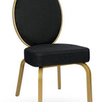 Thumbnail image #1 for G & A Commercial Seating Ophelia 2504-AL GR10 Stackable Aluminum Banquet Chair, Upholstered Oval Flex Back and Seat, Grade 10 Upholstery