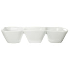 Thumbnail image #1 for International Tableware Bristol BL-333 3-Compartment Square Porcelain Bowl, 9-1/2 in, Bright White 1 Dozen