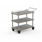 Thumbnail image #1 for Steelite Mogogo, Roll'n MGCRNX15GSXX Multi-Purpose Service Cart with Top Border, Grey Slate Shelves and Stainless Steel Handle