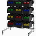 Thumbnail image #5 for Metro Chain Reaction CR1824DTCT Countertop Condiment Tower, Three-Sided Steel Frame, Chrome Finish, 12 Bins