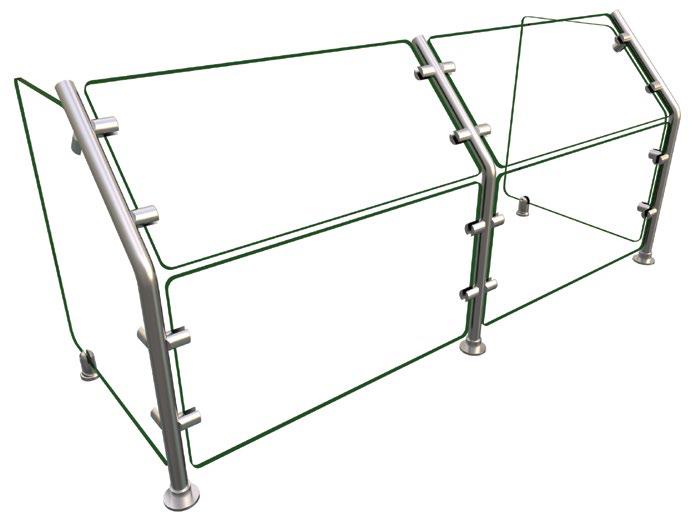 Product image #2 for Hatco Flav-R-Shield Full-Service Food Shield with Tempered Glass, 48 Inches Wide x 18 Inches Deep x 22 Inches High