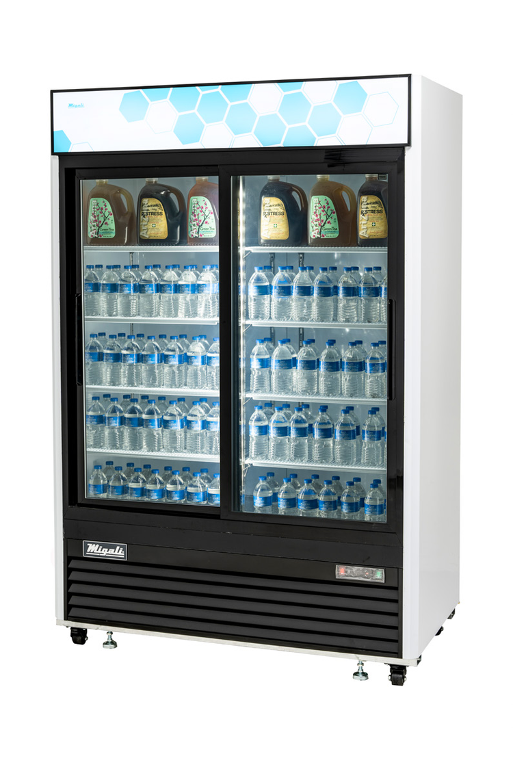 Product image #5 for Two-Section Sliding Glass Door Refrigerator Merchandiser, 49 Cu. Ft., Bottom-Mount Self-Contained