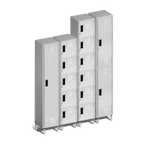 Thumbnail image #2 for Tarrison Products Ltd. TS-L12606P Single-Column Stainless Steel Locker, 6 Compartments, Beige, 12"W x 15"D x 79"H