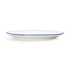 Thumbnail image #2 for Mikasa Hospitality (Lifetime Brands, Inc.) Bistro 5256519 Porcelain Oval Coupe Entree Plate, 14 x 10-1/16, White with Blue Band Case of 12