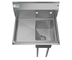 Thumbnail image #4 for KoolMore 1-Compartment Commercial Stainless Steel Sink with Left Drainboard, Backsplash, and Faucet Holes
