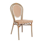 Thumbnail image #1 for Flash Furniture SDA-AD642002S-NATWH-LTNAT-GG Stackable Bistro Chair, Thonet-Style Back and Seat, Natural/White