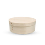 Thumbnail image #1 for Korin Inc BOX-WA-002-8 Round Disposable Wood Take-Out Box with Lid, Natural, 3-1/4" Diameter x 1-3/4"H