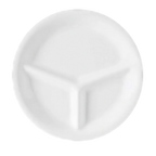 Thumbnail image #1 for G.E.T. GET CP-10-DW 3-Compartment Round Melamine Plate, White, 10-1/4" 1 Dozen