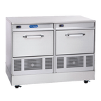 Thumbnail image #1 for Randell Storage & Display FX-2UCB-290 Half-Height 2-Section Convertible Commercial Refrigerator-Freezer, Stainless Steel, 2 Drawers