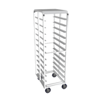Thumbnail image #1 for Winholt Equipment AL-1812BP-XB-ST Mobile Aluminum Pan Rack, Solid Top, Open Sides, Holds 12 18 x 26 in Sheet Pans