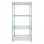 Thumbnail image #2 for Empura Stainless E-WS244874 4-Shelf Green Epoxy-Coated Iron Wire Shelving Unit, 48"W x 24"D x 74"H