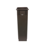 Thumbnail image #1 for CAC China TCSL-23BN 23-Gallon Brown Slim Rectangular Plastic Trash Can Without Lid