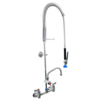 Thumbnail image #1 for Fisher 34360 Spring-Style Pre-Rinse Unit with 8" Adjustable Wall Valve, 8" Swing Spout, Lever Handles and Ultra Spray Valve