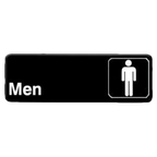 Thumbnail image #1 for Thunder Group PLIS9313BK Men's Restroom Information Sign, 9 x 3 in, Self-Adhesive, White Lettering on Black Case of 144