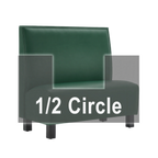 Thumbnail image #1 for ATSMFG ATS AT&S-AHC-K42-P GR8 Kevin Half Circle Booth, single, 48" x 90" x 48" long x 42" high, Plain back, removable sinuous spring seat with