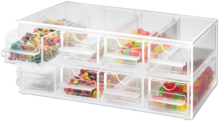 Product image #2 for Cal-Mil Clear BPA-Free Topping Drawer Organizer with 8 Notched Drawers