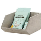 Thumbnail image #1 for Cal-Mil Aspen 23762-14-110 Angled Wood Box Base, Rectangular, Gray-Stained, 12"W x 14.25"D x 7"H