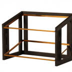 Thumbnail image #2 for Cal-Mil Brooklyn 23780-2-13 2-Tier Rectangular Wood Merchandiser with Antique Brass Details, 14"W x 23.25"D x 17.5"H