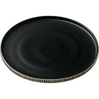 Thumbnail image #1 for Libbey Playground - Nara 701127791000628 Stoneware Plate, 10-5/8" Round, High Embossed Rim, Black/White Case of 6