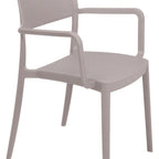 Thumbnail image #1 for Tramontina USA, Inc. 92095-210 Taupe Resin Outdoor Armchair with Solid Plastic Back and Seat Case of 4