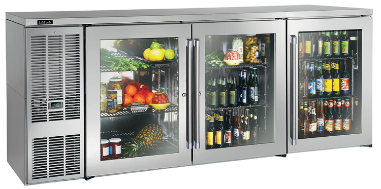 Product image #5 for 84-Inch Self-Contained Three-Section Back Bar Refrigerator with Glass Doors