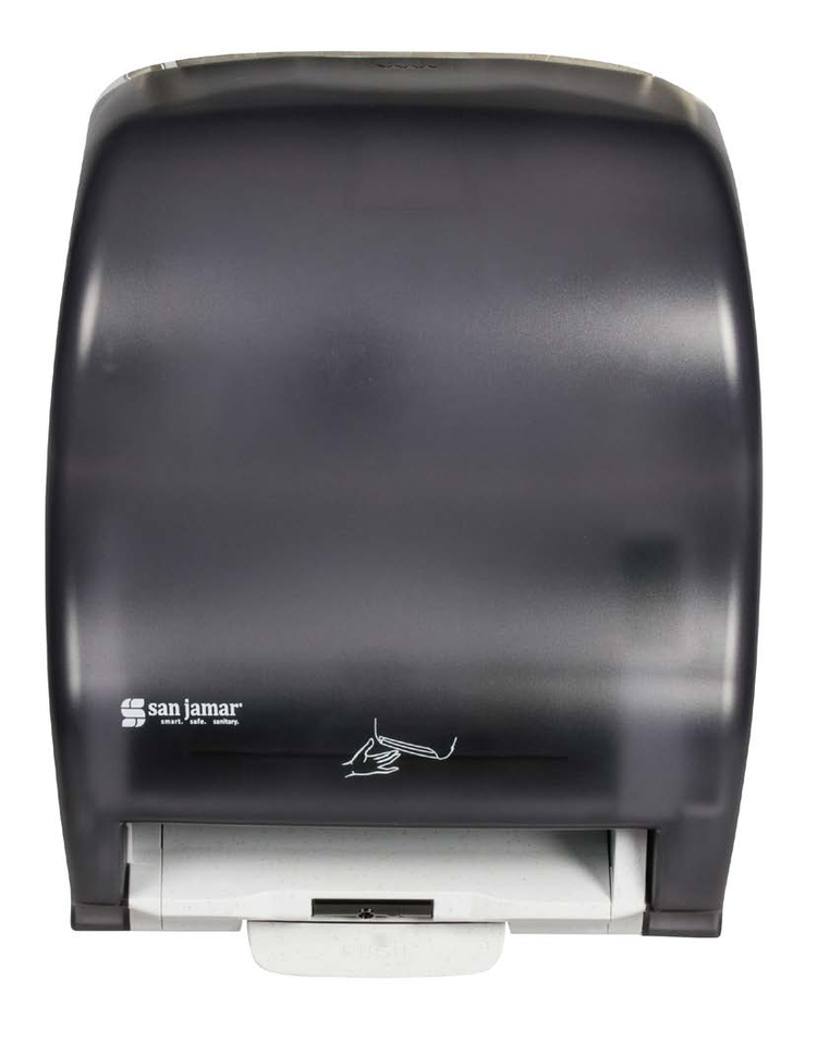 Product image #3 for San Jamar Hybrid Classic Touch-Free Roll Paper Towel Dispenser, Wall Mounted, Translucent Black Pearl