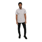 Thumbnail image #1 for Chef Works Havana SHC01-GRY-L Short-Sleeve Cook Shirt, Snap-Front, Gray Poly/Cotton, Large