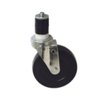 Thumbnail image #1 for Component Hardware CMS2-5KPN 5" Black Rubber Swivel Stem Caster, 250 lb Capacity, No Brake, 1-1/4" Expanding Stem