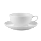 Thumbnail image #1 for CAC China ENG-1 8 oz. English Porcelain Cup and Saucer Set, Bone White, Two-Piece Case of 36
