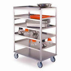 Thumbnail image #1 for Lakeside Manufacturing 461 4-Shelf Stainless Steel Open Tray Truck with Push Handle, 50"W x 21"D