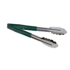 Thumbnail image #1 for TableCraft Products 3774GEU Tongs, 9-1/2-Inch One-Piece Vinyl-Coated Spring Steel, Green Case of 12