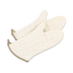 Thumbnail image #1 for Browne USA Foodservice 541115 Cotton Flame-Retardant Oven Mitt Pair, 15 in, Rated to 400°F 1 Pair