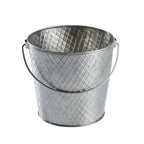 Thumbnail image #1 for TableCraft Products Lattice Collection 11186 Stainless Steel Pail, 1-1/4 Gallon, Round with Handle Case of 4