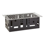 Thumbnail image #1 for Cal-Mil Squared 1612-22-13 Rectangular Chafer Alternative with Windguard, Decorative Geometric Cutouts, Black Metal, 22 x 12 x 7-1/2 in.