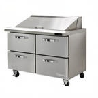 Thumbnail image #1 for Blue Air FSE LLC BLMT48-D4-HC Mega Top Sandwich Prep Table, 2-Section, 48-3/8"W, 4 Drawers, 18-Pan, Rear-Mounted Self-Contained Refrigeration