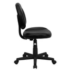 Thumbnail image #2 for Flash Furniture BT-688-BK-GG Ergonomic Swivel Task Chair, Armless, Upholstered Mid-Back, Casters
