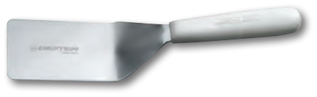Product image #2 for Dexter Russell Sani-Safe 4 x 2 Inch Stainless Steel Offset Server and Turner with White Polypropylene Handle