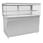 Thumbnail image #1 for RPI Industries Vienna VIHD4-20-R-SQ-CO Hot Food Display, Slide-In Self-Service, Open Front, 57-1/8"W, Ceramic Glass Heating Plate