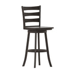 Thumbnail image #1 for Flash Furniture ES-UN-31WS-29-GY-GG Swivel Ladder-Back Barstool with Solid Wood Seat, Gray Wash Walnut