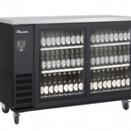 Thumbnail image #1 for Blue Air FSE LLC BLNBB-60BG-SL-HC Narrow-Depth Back Bar Cooler, 2 Sliding Glass Doors, Stainless Steel Top, Black Exterior