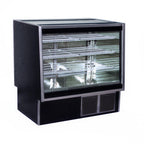 Thumbnail image #1 for Marc Refrigeration SQBCD-59 Dry Bakery Display Case, 59", Flat Glass Top & Front, Sliding Rear Doors, Mirrored Interior, 3 Shelves