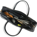 Thumbnail image #2 for JB Prince Boldric Z261 Leather Chef Carryall Bag, Black, 2 Zippered Pockets, Brass Feet