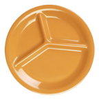 Thumbnail image #1 for Thunder Group CR710YW 3-Compartment Round Melamine Plate, 10-1/4 in, Yellow Case of 2 Dozen