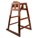 Thumbnail image #1 for G.E.T. HC-100-MOD-TALL-W Restaurant High Chair, Walnut Hardwood, 3-Point Strap Harness, Permanent Center T-Bar